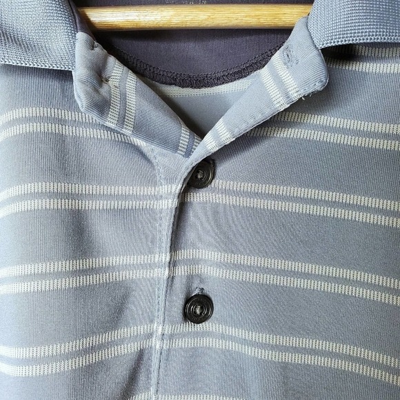 George Short Sleeve Polo Shirt Gray Stripe Size L - Picture 6 of 7